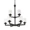 Z-Lite Savannah 9 Light Chandelier, Bronze & Clear 462-9BRZ - alternate 5